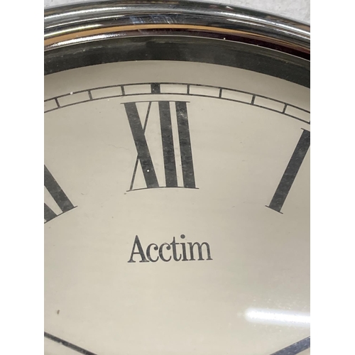 873 - A VINTAGE STYLE, BATTERY OPERATED, ACCTIM WALL CLOCK, DIAMETER 36CM