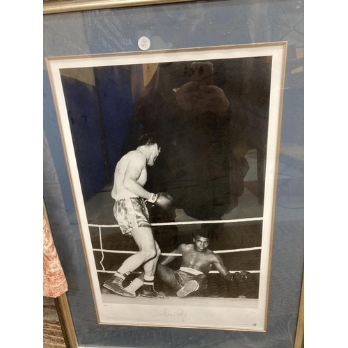 95 - A SIGNED AND FRAMED MUHAMMED ALI & HENRY COOPER PHOTOGRAPH WITH CERTIFICATE OF AUTHENTICITY