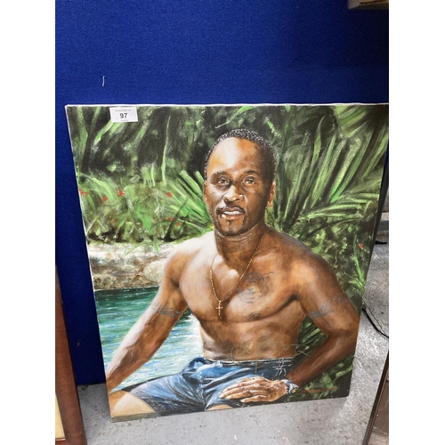 97 - A SIGNED PAINTING SIGNED BY NIGEL BENN