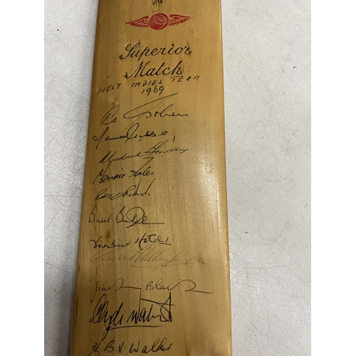 57 - A WALTER WARSOP STROKE MASTER CRICKET BAT SIGNED BY THE WEST INDIES TEAM 1969