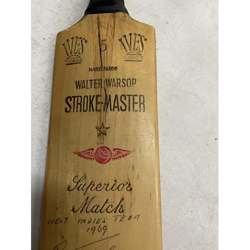 57 - A WALTER WARSOP STROKE MASTER CRICKET BAT SIGNED BY THE WEST INDIES TEAM 1969