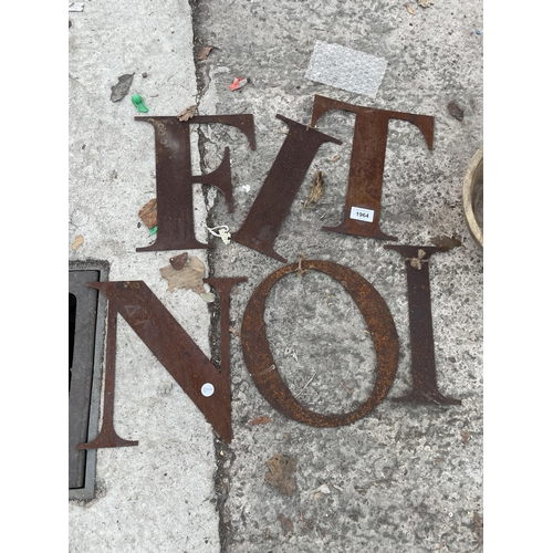 1964 - AN ASSORTMENT OF METAL SIGN MAKING LETTERS