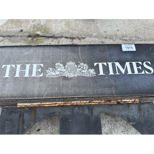 1975 - A VINTAGE 'THE TIMES' SIGN