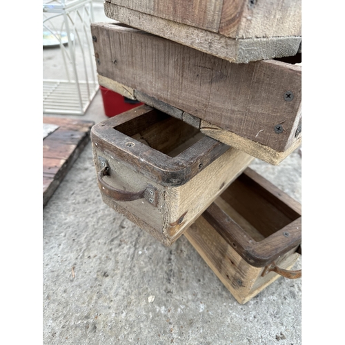 1980 - FOUR VINTAGE WOODEN DISPLAY BOXES