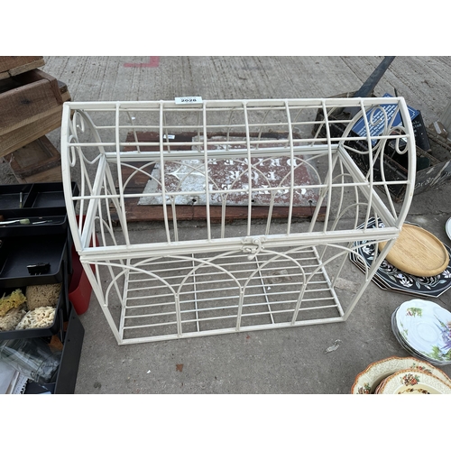 2028 - A METAL LIDDED STORAGE CRATE