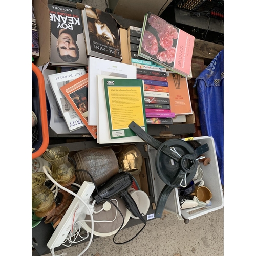 2326 - AN ASSORTMENT OF HOUSEHOLD CLEARANCE ITEMS TO INCLUDE CERAMICS AND BOOKS ETC