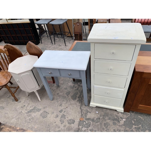 2955 - A MODERN PAINTED CHEST OF FIVE DRAWERS, 20