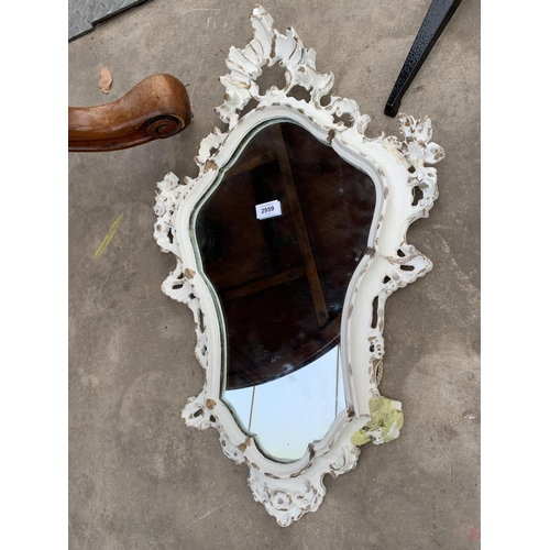 2959 - A 19TH CENTURY STYLE GILT FRAMED FOLIATE WALL MIRROR, 30 X 20