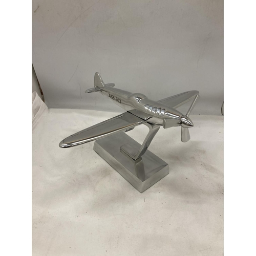 15 - A CHROME SPITFIRE ON A STAND