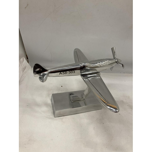 15 - A CHROME SPITFIRE ON A STAND