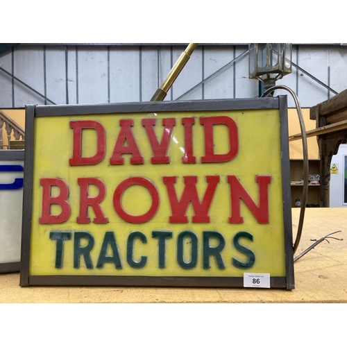 86 - A DAVID BROWN TRACTORS ILLUMINATED LIGHT BOX SIGN