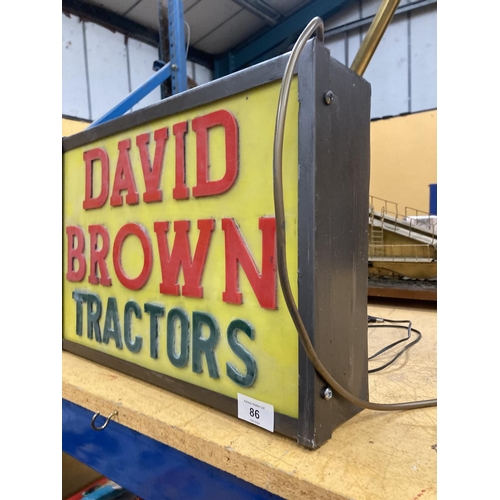 86 - A DAVID BROWN TRACTORS ILLUMINATED LIGHT BOX SIGN