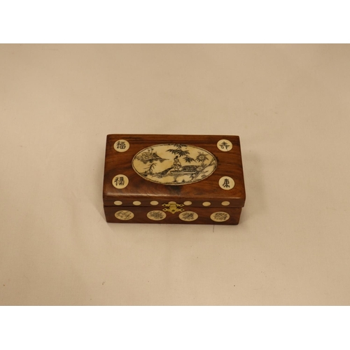 111 - AN ORIENTAL BOX WITH BONE INLAY