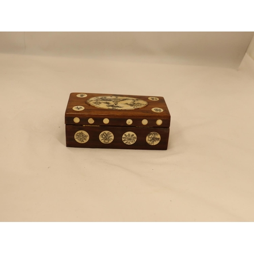 111 - AN ORIENTAL BOX WITH BONE INLAY