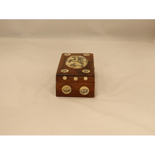 111 - AN ORIENTAL BOX WITH BONE INLAY