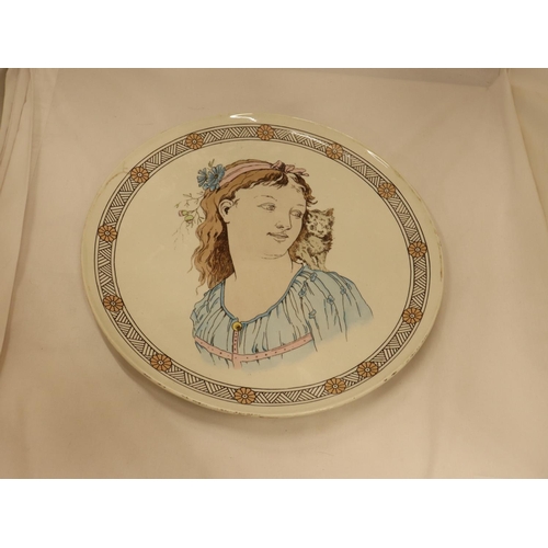 115 - A WEDGWOOD ART NOUVEAU PLAQUE (THOMAS ALLEN), DIAMETER 38CM