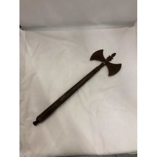 166 - A VINTAGE DOUBLE HEADED GRYPHON AXE