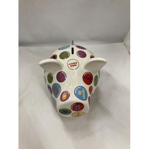 185 - A LARGE PIGGY MONEY BOX, HEIGHT 20CM, LENGTH 25CM