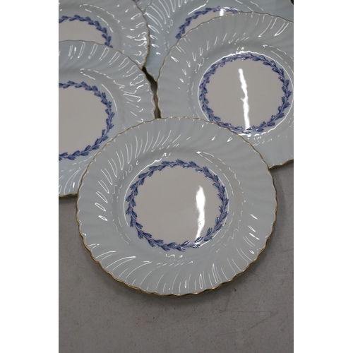 268 - A QUANTITY OF MINTON 'CHEVIOT' PATTERN PLATES TO INCLUDE DINNER, SALAD AND SIDE PLATES