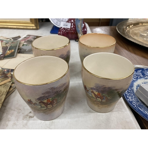 435 - FOUR CROWN DEVON BEAKERS