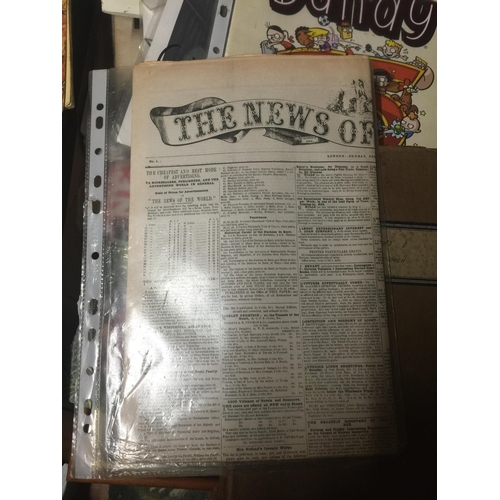 466 - A BOX OF ASSORTED MAGAZINES, EPHEMERA, ALBUMS ETC