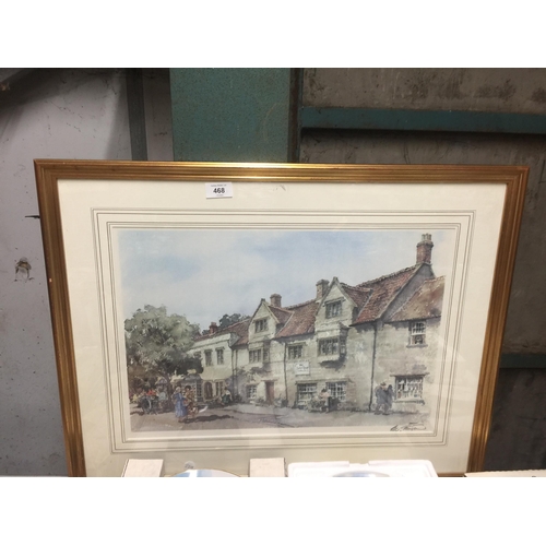 468 - A FRAMED PRINT OF THE MARKET HOUSE BY E R STURGEON