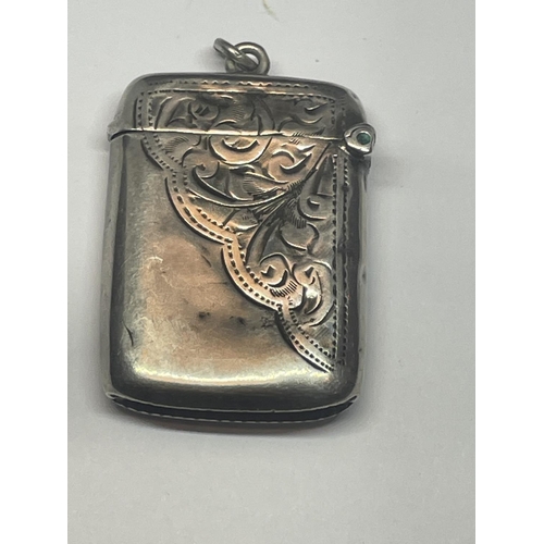 510 - A HALLMARKED BIRMINGHAM SILVER VESTA CASE