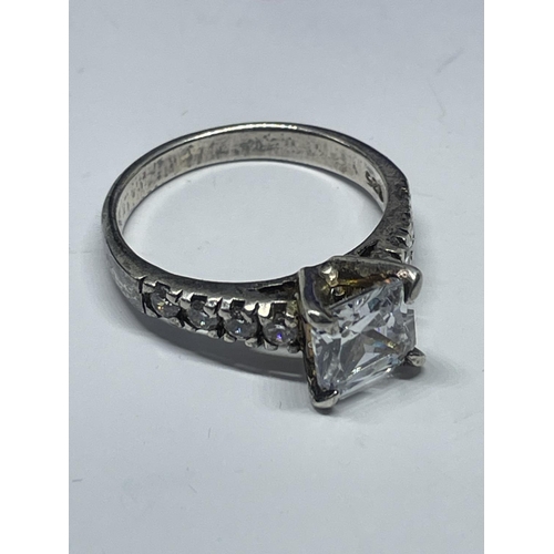 535 - A LADIES SILVER DRESS RING, BOXED