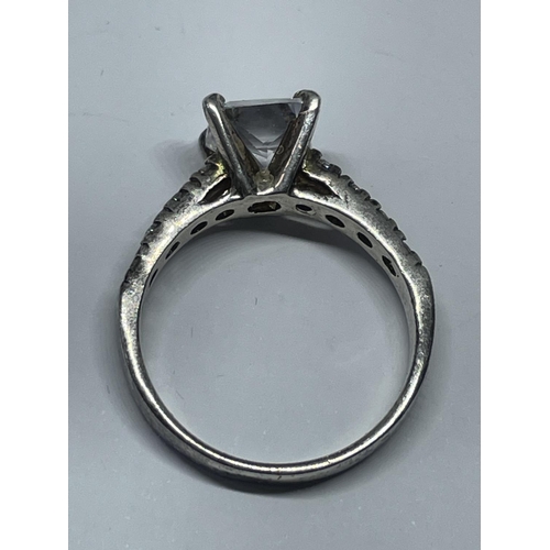 535 - A LADIES SILVER DRESS RING, BOXED