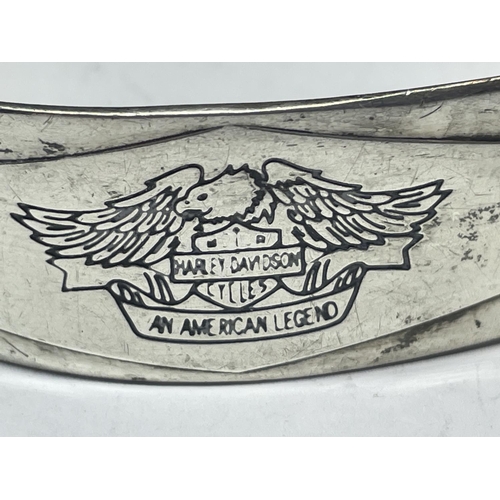 557 - A SILVER HARLEY DAVIDSON BANGLE