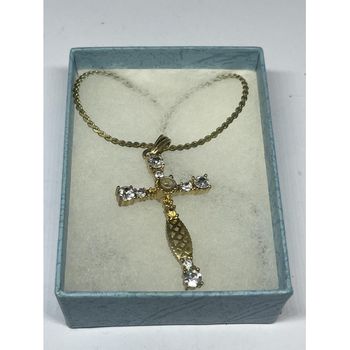 570 - A SWAROVSKI CROSS CRYSTAL NECKLACE