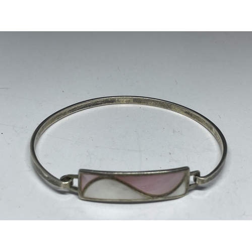 605 - TWO SILVER BANGLES