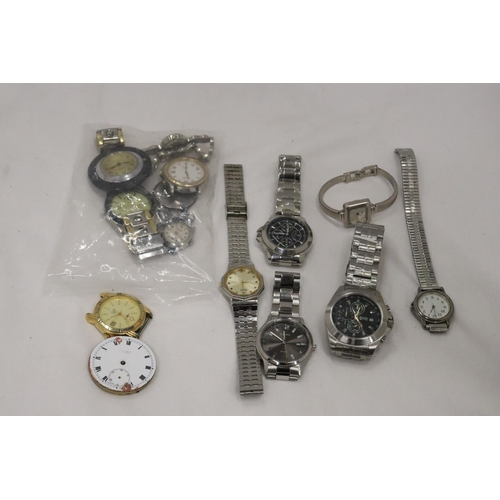 892 - A BAG OF WRISTWATCH SPARES FOR REPAIRS