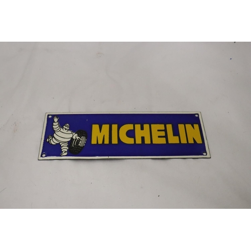 904 - AN ENAMEL MICHELIN SIGN - 30 X 11 CM