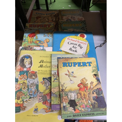 1135 - A QUANTITY OF VINTAGE BOOKS TO INCLUDE RUPERT THE BEAR