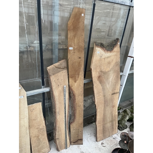 1600 - TWO LEGTHS OF ROUGH SAWN BEECH (L:190CM & 127CM)