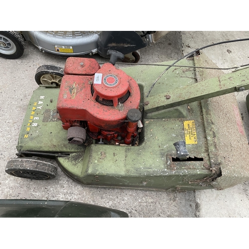 1653 - A VINTAGE HAYTER HARRIER ROTARY MOWER COMPLETE WITH GRASS BOX