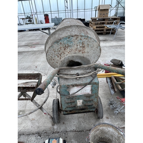 2033 - AN ELECTRIC CEMENT MIXER WITH STAND