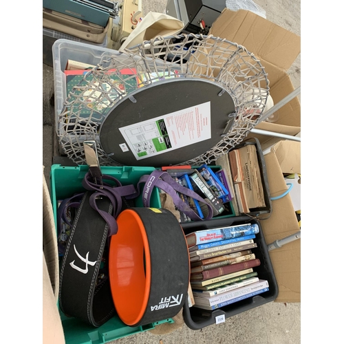 2320 - AN ASSORTMENT OF HOUSEHOLD CLEARANCE ITEMS TO INCLUDE BOOKS AND CERAMICS ETC