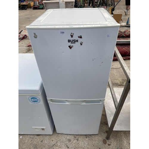 2360 - A WHITE BUSH UPRIGHT FRIDGE FREEZER