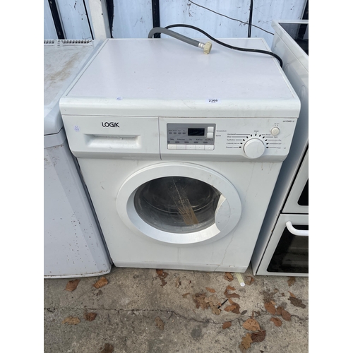 2368 - A WHITE LOGIK WASHING MACHINE