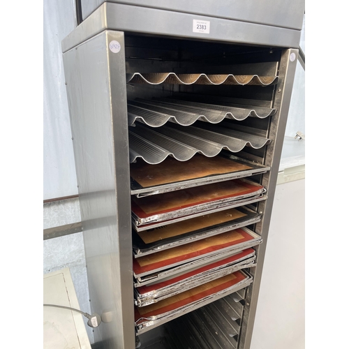 2383 - A LARGE INDUSTRIAL STAINLESS STEEL TRAY UNIT