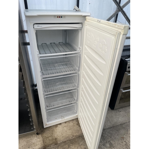 2384 - A TALL WHITE UPRIGHT FREEZER