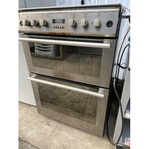 2386 - A BLACK AND STAINLESS STYEEL GAS OVEN AND HOB