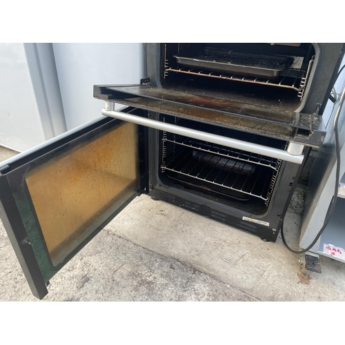 2386 - A BLACK AND STAINLESS STYEEL GAS OVEN AND HOB