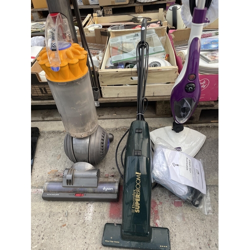 2441 - A DYSON DC40 VACUUM CLEANER AND TWO STEAM MOPS