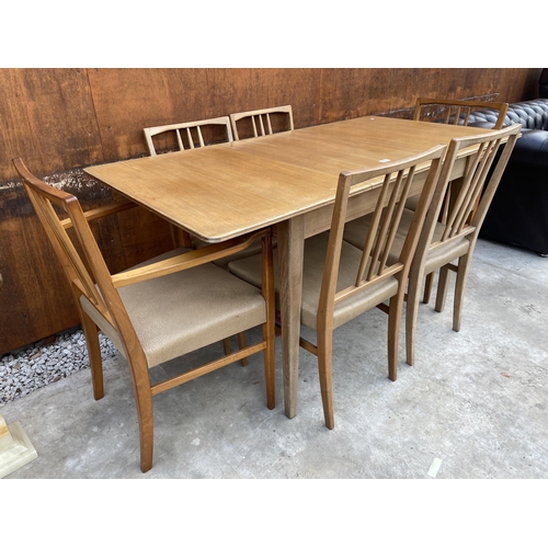 2526 - A GORDON RUSSELL RETRO TEAK EXTENDING DINING TABLE, 42 X 31