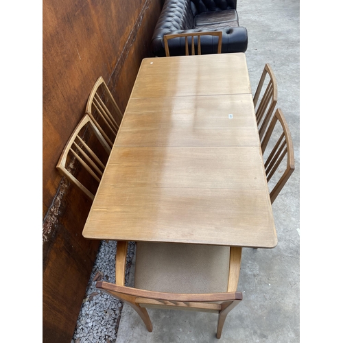 2526 - A GORDON RUSSELL RETRO TEAK EXTENDING DINING TABLE, 42 X 31