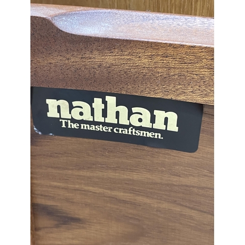 2536 - A NATHAN RETRO TEAK CORNER UNIT WITH GLAZED UPPER PORTION