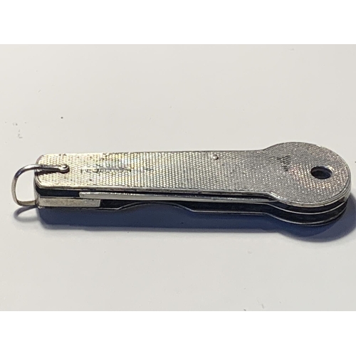 51 - A HALLMARKED LONDON SILVER POCKET KNIFE WITH ONE STAINLES STEEL BLADE